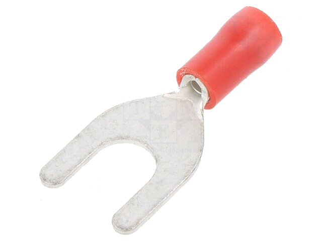 Uiteinde: vork; M6; Ø: 6,4mm; 0,25÷1,5mm2; klemmen; voor draad; rood Uiteinde: vork; M6; Ø: 6,4mm; 0,25÷1,5mm2; klemmen; voor draad; rood